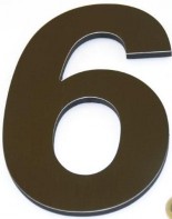 NUMERO MODELO P3 EN LAMINA DE ALUMINIO BRONCE CON TRASERA DE PVC NEGRA DE  DIECIOCHO CM ALTURA