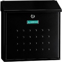 BUZON EXTERIOR INDIVIDUAL ACERO NEGRO ESTANCO CAPACIDAD DIN A4 APERTURA HACIA ABAJO