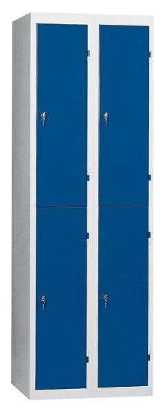 TAQUILLA DE DOS COMPARTIMENTOS DOS PUERTAS TODO GRIS CLARO Ó PUERTA EN AZUL INICIAL MAS EXTENSIONES